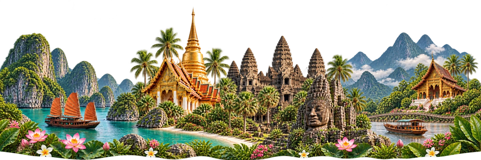 Südostasien – Tempel und tropische Landschaft