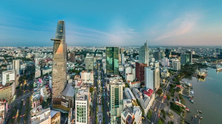 Stadtansicht von Ho-Chi-Minh-Stadt in Südvietnam
